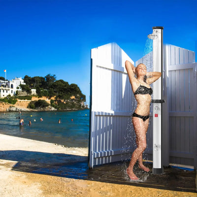 Douche Solaire Extérieure 40L avec Rince-Pieds, 216 cm