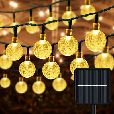 Guirlande Solaire LED Globe Cristal Étanche Jardin Patio