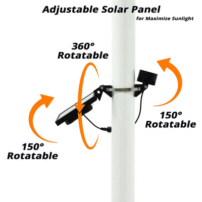Lampe Solaire pour Mât de Drapeau Étanche Fonctionnement Crépusculaire