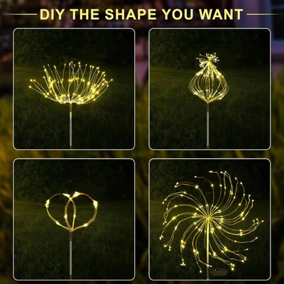 Lampe Solaire Décorative Feu d'Artifice Jardin