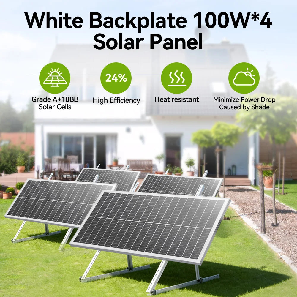 Panneau Solaire Rigide Monocristallin 100W 12V pour Camping-Car