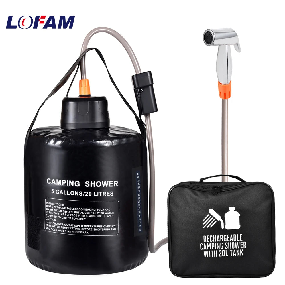 Douche Solaire de Camping 20L à Pompe
