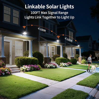 Lampes Solaires Extérieures Connectables Lot de 4 Double Capteur IP65