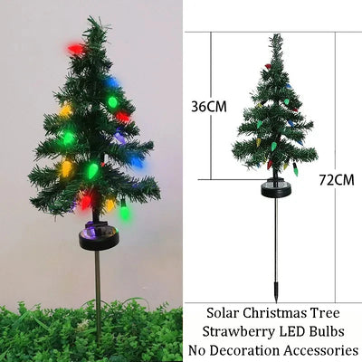 Lampe Solaire Arbre de Noël LED pour Pelouse et Allée