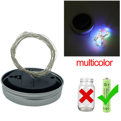 Guirlande Solaire Couvercle Bocal LED Étanche Fée Jardin