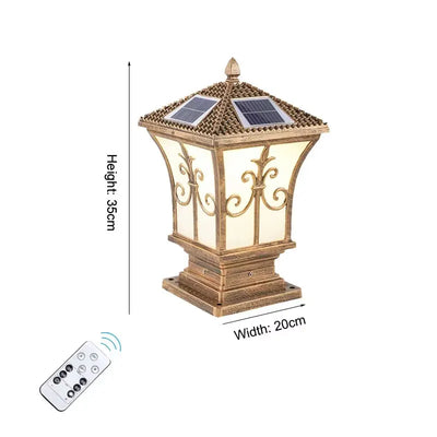Borne Solaire de Jardin LED Étanche Bronze