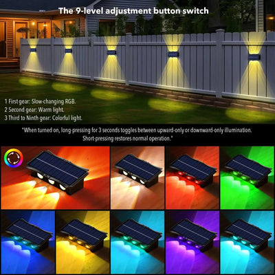 Applique Solaire Murale LED Étanche Balcon Cour Jardin