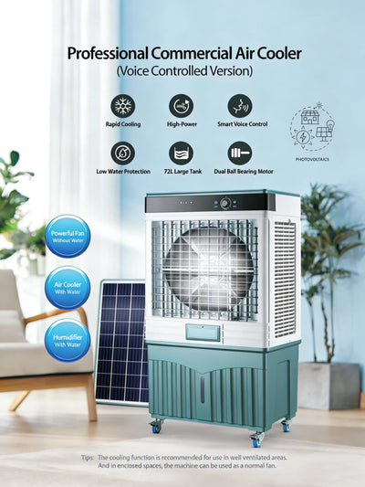 Rafraîchisseur d'Air Solaire par Évaporation 280W 50 L