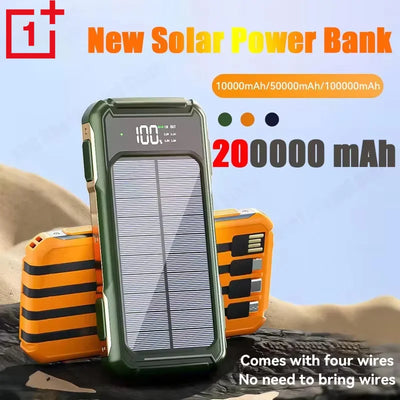 Power Bank Solaire 200000mAh 4 en 1 Affichage