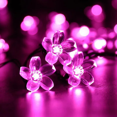 Guirlande Solaire Extérieur Fleurs de Cerisier LED Étanche