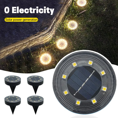 Spot Solaire Encastrable Sol LED Étanche Jardin Pelouse