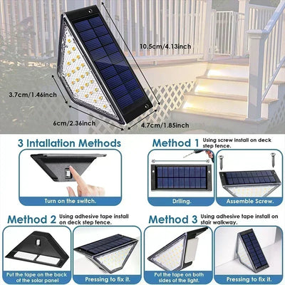Lampe Solaire Escalier LED Blanc Chaud Étanche IP65