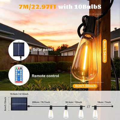 Guirlande Solaire Extérieur ST38 avec Télécommande Étanche