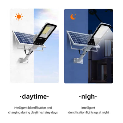 Réverbère Solaire Extérieur avec Télécommande, Détection Automatique, Étanche