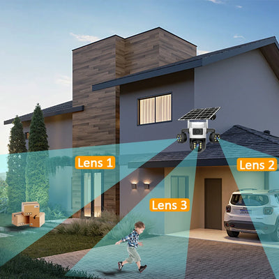 Caméra de Surveillance Solaire Rotative Extérieure 4G 15MP