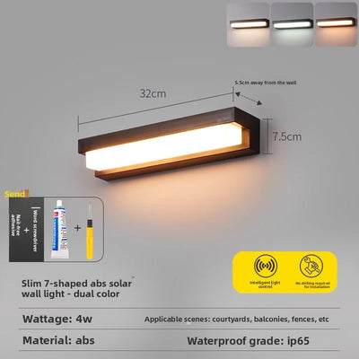 Applique Solaire Murale Extérieure Étanche Sans Perçage