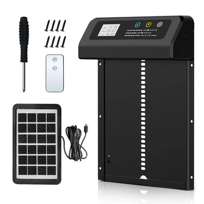 Porte Automatique de Poulailler Solaire en Acier Inoxydable