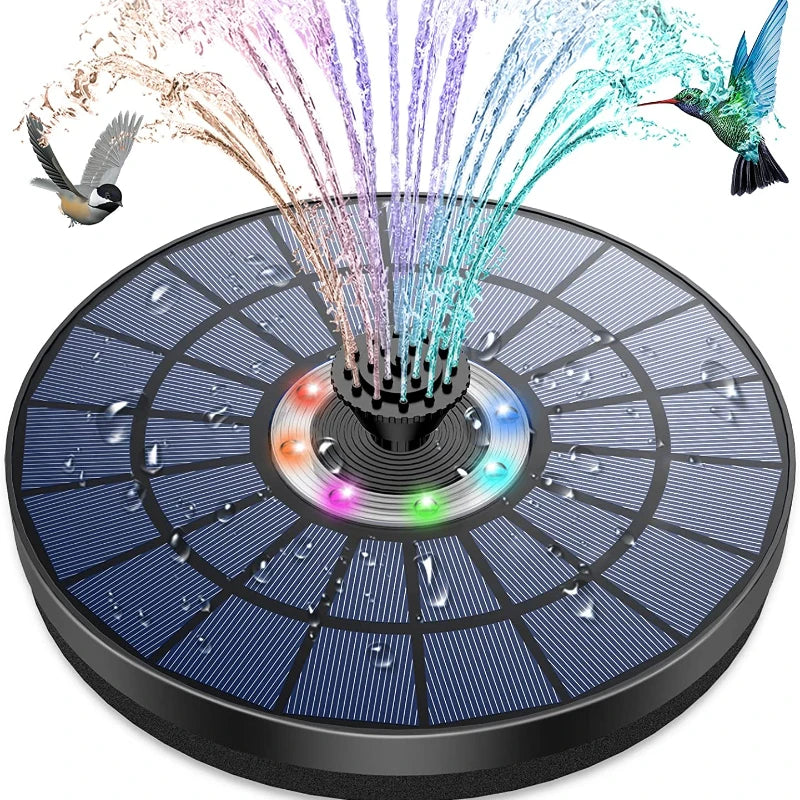 Pompe de Fontaine Solaire LED 5,5W avec Accumulateur Intégré
