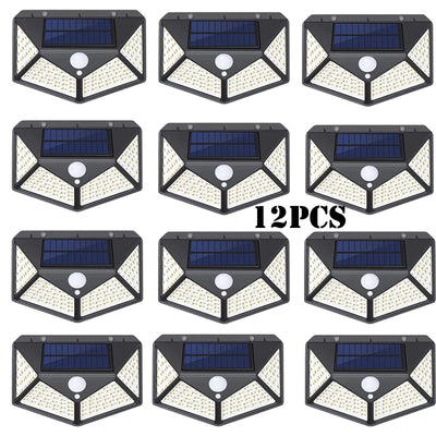 Lampe Solaire Extérieur Détecteur de Mouvement 100 LED Murale