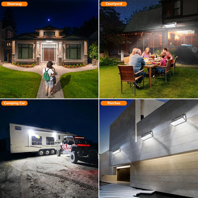 Projecteur Solaire Mural 258 LED Détecteur Mouvement IP65