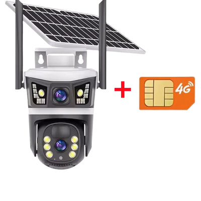 Caméra Solaire 4G Double Objectif 6K Extérieure