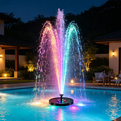 Fontaine Solaire Flottante à Cascade pour Bassin et Étang