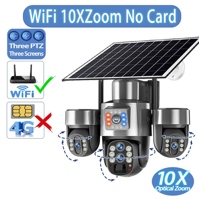 Caméra de Surveillance Solaire V380 Pro 4G 20MP 4 Objectifs
