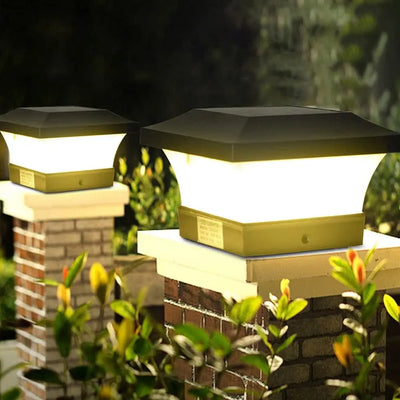 Lampe Solaire Pilier Portail LED Capuchon Poteau IP65