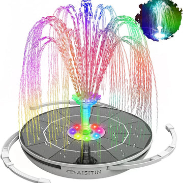 Fontaine Solaire avec Pompe et LED pour Etang
