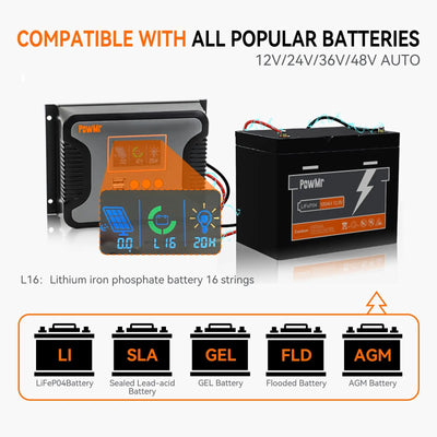 Régulateur de Charge Solaire 12V au 48V LCD - vue 5