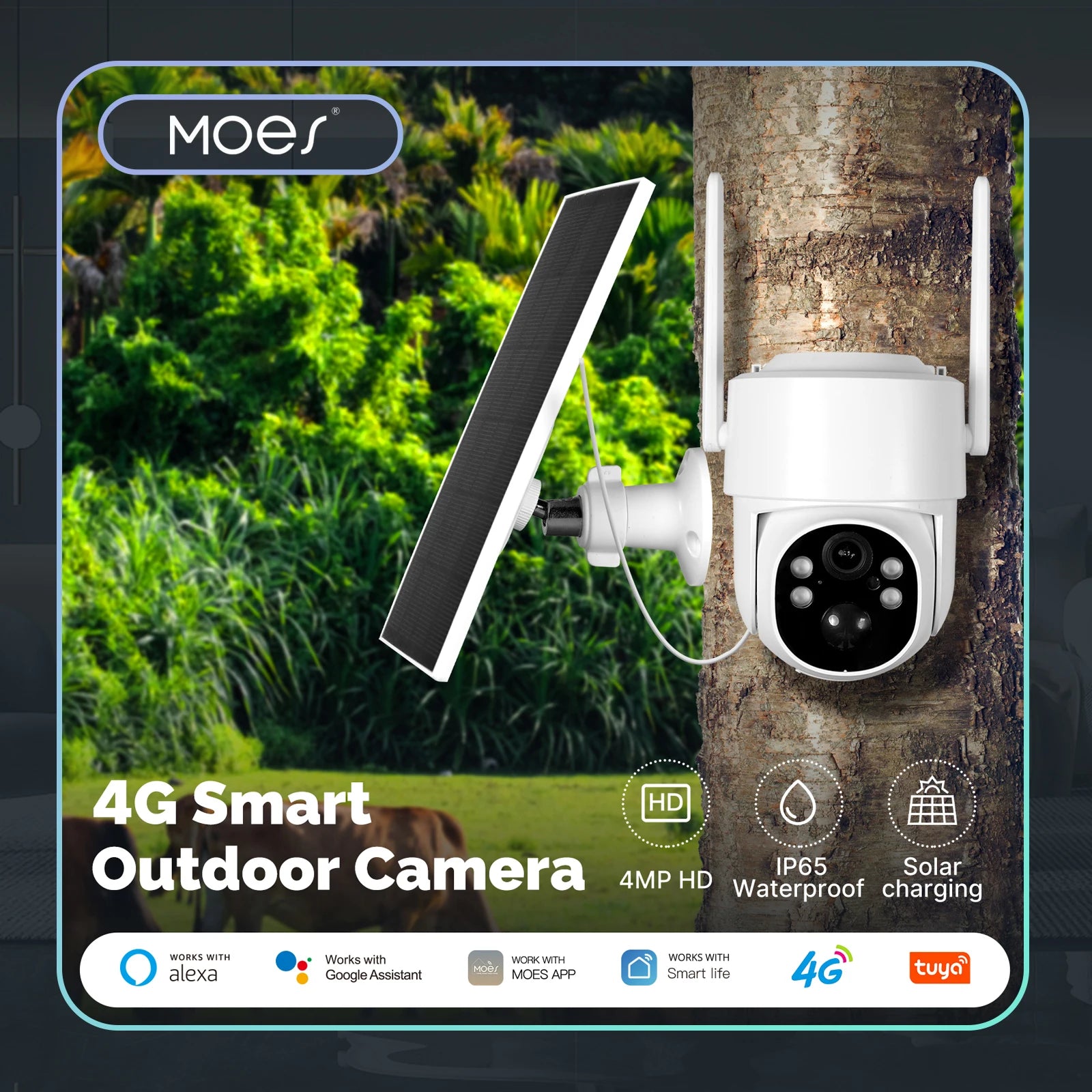 Caméra de Surveillance Solaire 4MP WiFi 4G