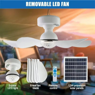 Ventilateur Solaire de Plafond avec Éclairage LED