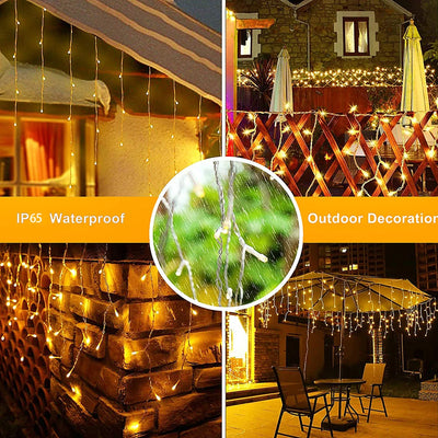 Rideau Solaire Lumineux 3,5 m LED Féerique Noël et Mariage