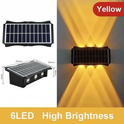 Applique Murale Solaire Extérieur Bidirectionnelle RGB Blanc Chaud 4 à 8 LED