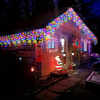 Rideau Solaire Lumineux Étanche Noël Fenêtre et Avant-Toit