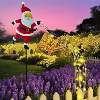 Lampe Solaire Père Noël Pomme de Douche Décorative Jardin