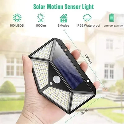 Applique Solaire Extérieur 100 LED Détecteur de Mouvement