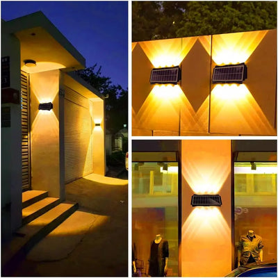 Applique Murale Solaire Extérieur Bidirectionnelle RGB Blanc Chaud 4 à 8 LED