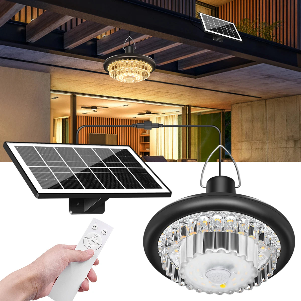 Suspension Solaire Cristal Extérieur avec Panneau Déporté