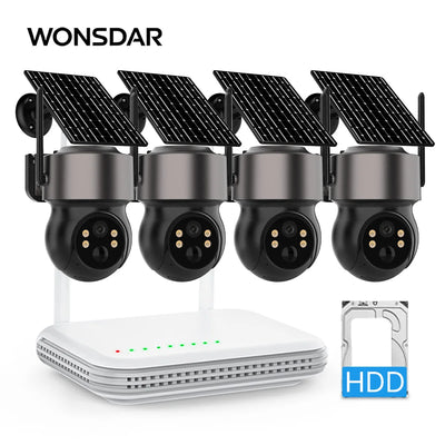 Kit Caméra Solaire WiFi NVR 4 Caméras