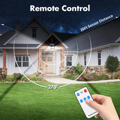Projecteur Solaire 4 Têtes Réglables 6500K IP65 Télécommande