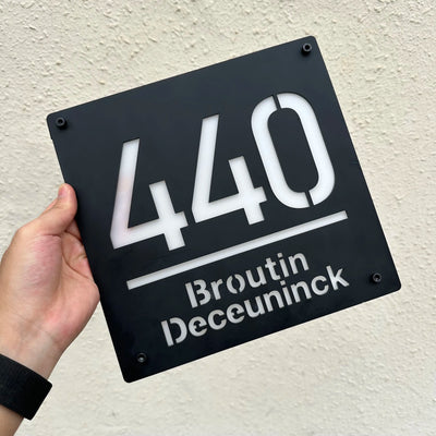 Plaque Numéro de Maison Solaire Découpe 3D Rétroéclairée 25 cm