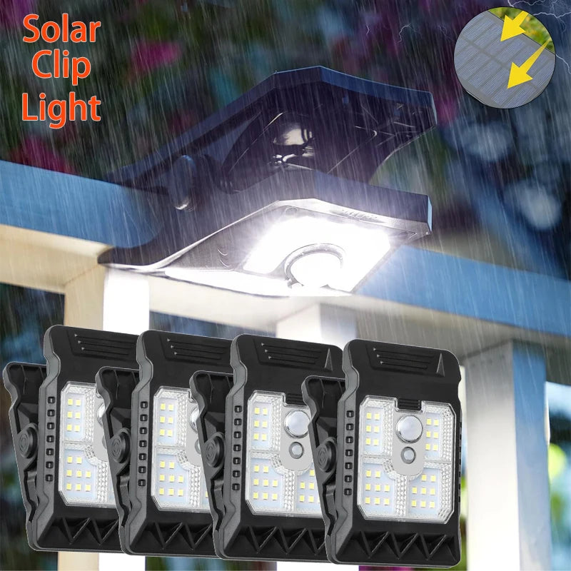 Lampe Solaire Extérieur à Clip Détecteur de Mouvement Puissante