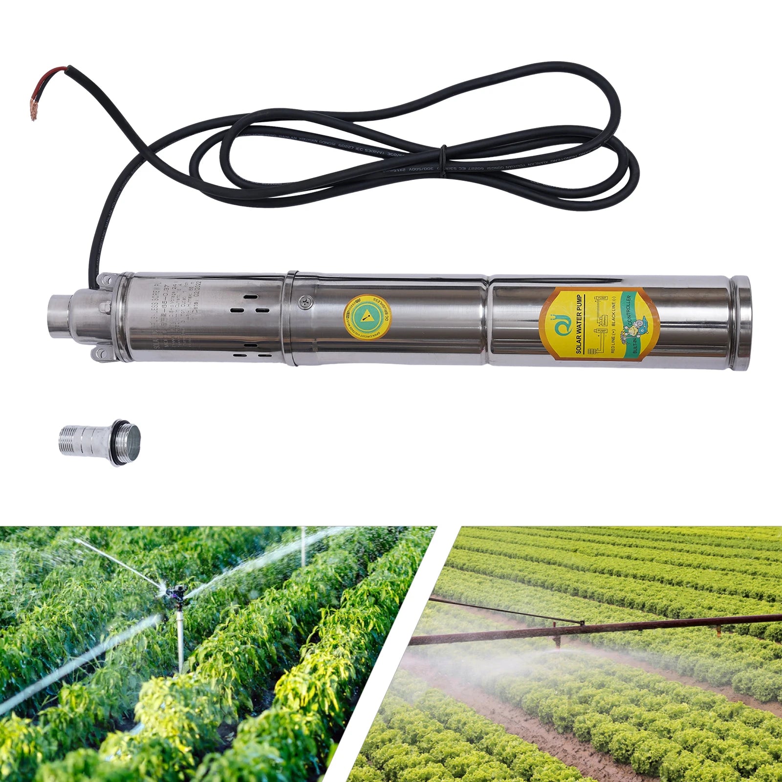 Pompe à Eau Solaire Submersible Puits Profond 370W Inox