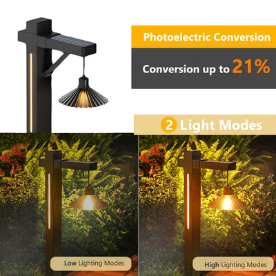 Lampadaire Solaire Extérieur Vintage Éclairage Paysager Allée Jardin
