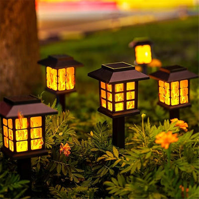 Torche Solaire Flamme Scintillante 10 LED Décoration Jardin