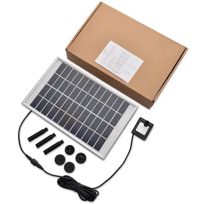 Fontaine Solaire 5 W 250 L/h à 4 Buses pour Étang et Bassin