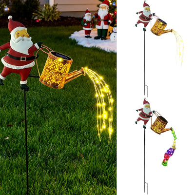 Lampe Solaire Père Noël Pomme de Douche Décorative Jardin