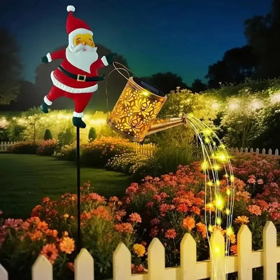 Lanterne Solaire Père Noël Arrosoir Multicolore