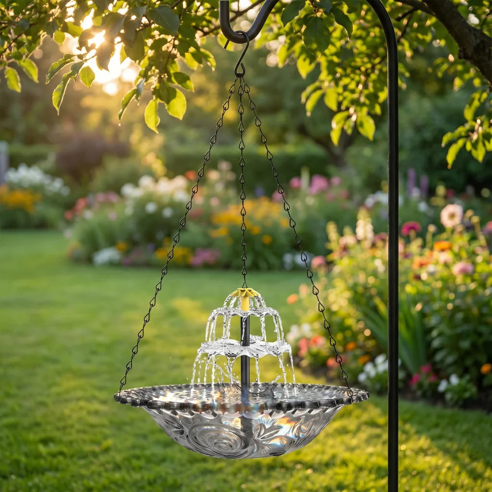 Fontaine Solaire Suspendue Cascade Abreuvoir pour Colibris